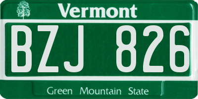 VT license plate BZJ826