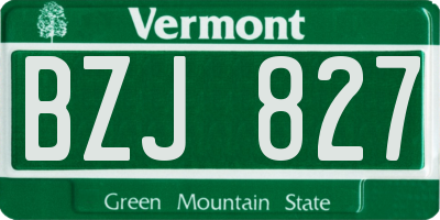 VT license plate BZJ827
