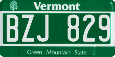 VT license plate BZJ829
