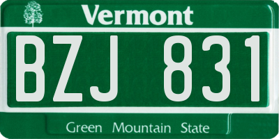 VT license plate BZJ831