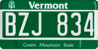 VT license plate BZJ834