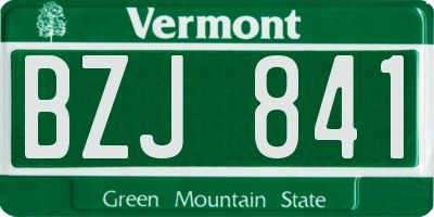 VT license plate BZJ841