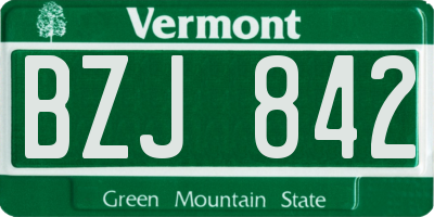 VT license plate BZJ842