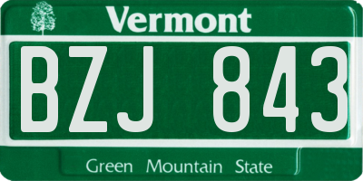 VT license plate BZJ843