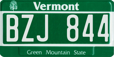 VT license plate BZJ844