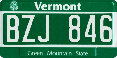 VT license plate BZJ846