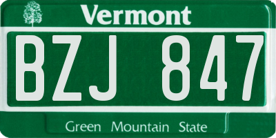 VT license plate BZJ847