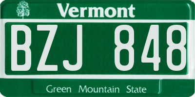 VT license plate BZJ848