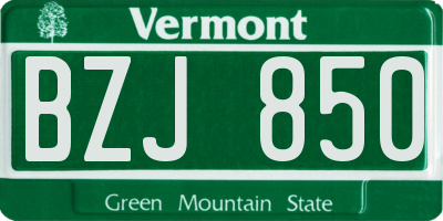 VT license plate BZJ850