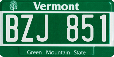 VT license plate BZJ851