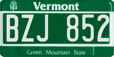 VT license plate BZJ852