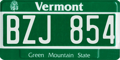 VT license plate BZJ854