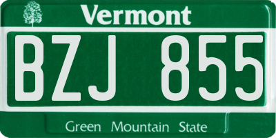 VT license plate BZJ855