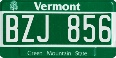 VT license plate BZJ856