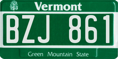 VT license plate BZJ861