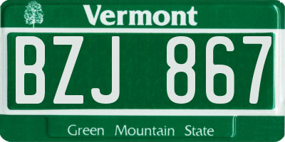 VT license plate BZJ867