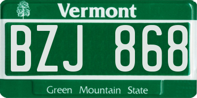 VT license plate BZJ868