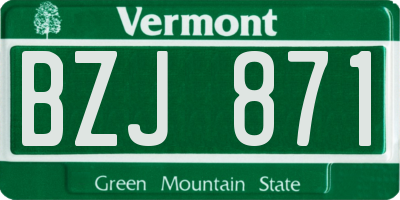 VT license plate BZJ871