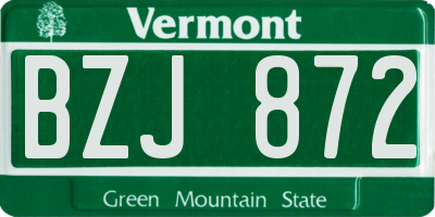 VT license plate BZJ872