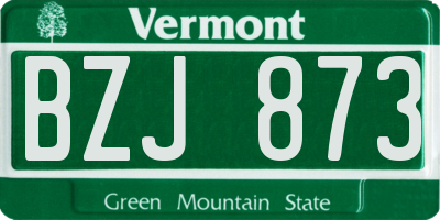 VT license plate BZJ873