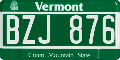 VT license plate BZJ876