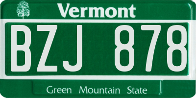 VT license plate BZJ878