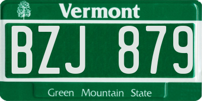 VT license plate BZJ879