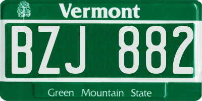 VT license plate BZJ882