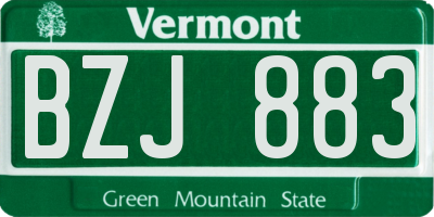 VT license plate BZJ883