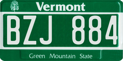 VT license plate BZJ884