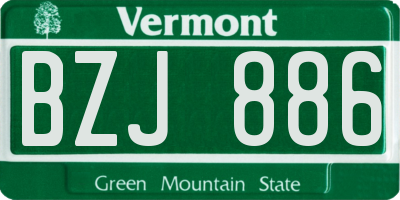 VT license plate BZJ886
