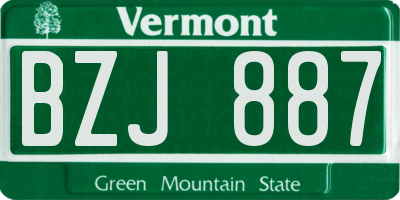 VT license plate BZJ887