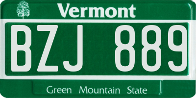 VT license plate BZJ889