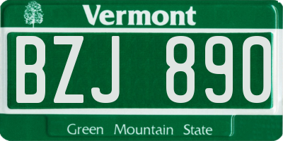 VT license plate BZJ890