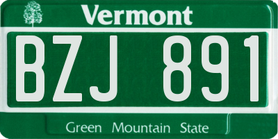 VT license plate BZJ891
