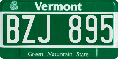 VT license plate BZJ895