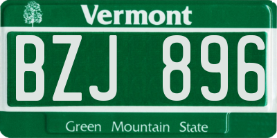 VT license plate BZJ896
