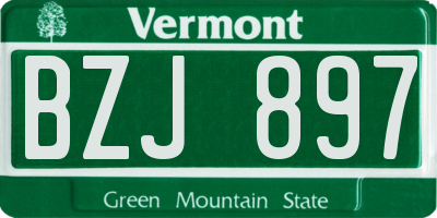 VT license plate BZJ897