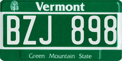 VT license plate BZJ898