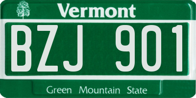 VT license plate BZJ901