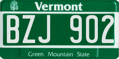 VT license plate BZJ902