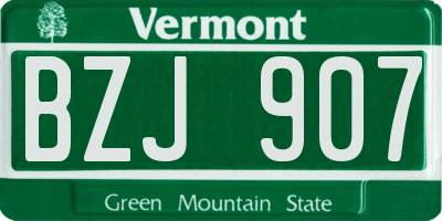 VT license plate BZJ907