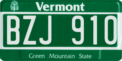VT license plate BZJ910