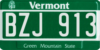 VT license plate BZJ913