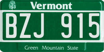 VT license plate BZJ915