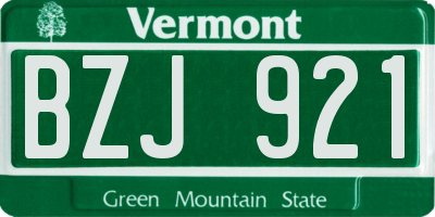 VT license plate BZJ921