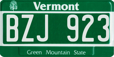 VT license plate BZJ923