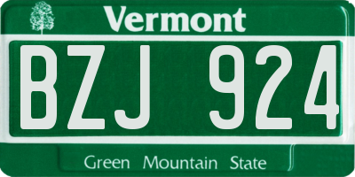 VT license plate BZJ924