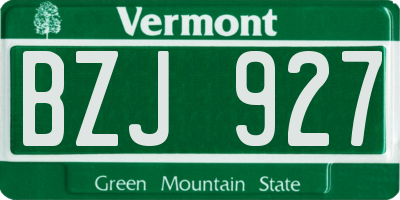 VT license plate BZJ927