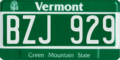 VT license plate BZJ929
